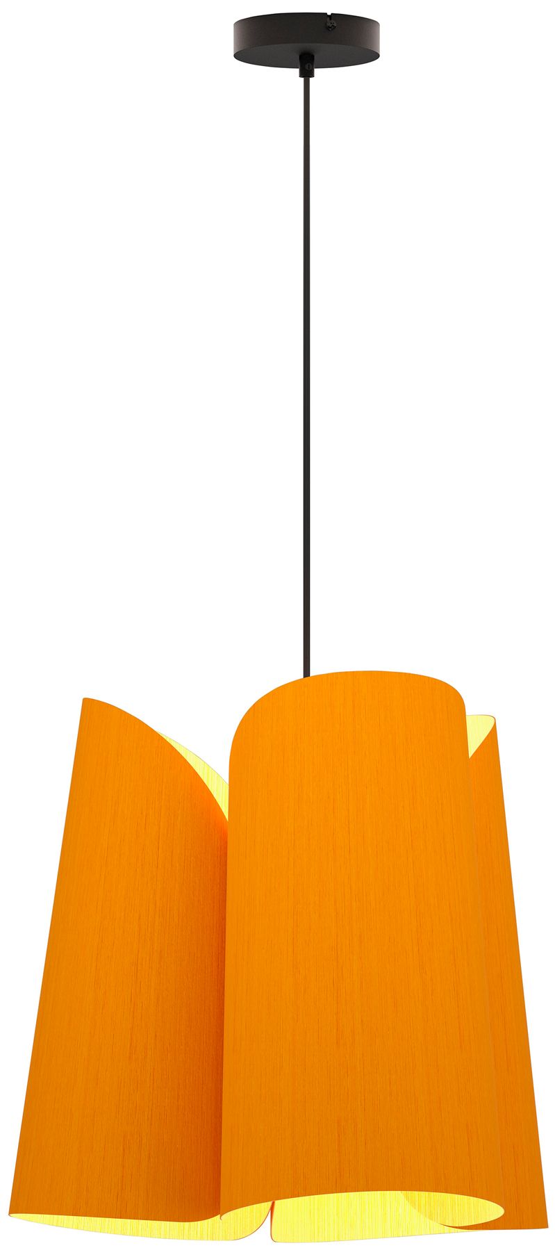 Julieta 20" Wide Black Finish Pendant Ocher Shade