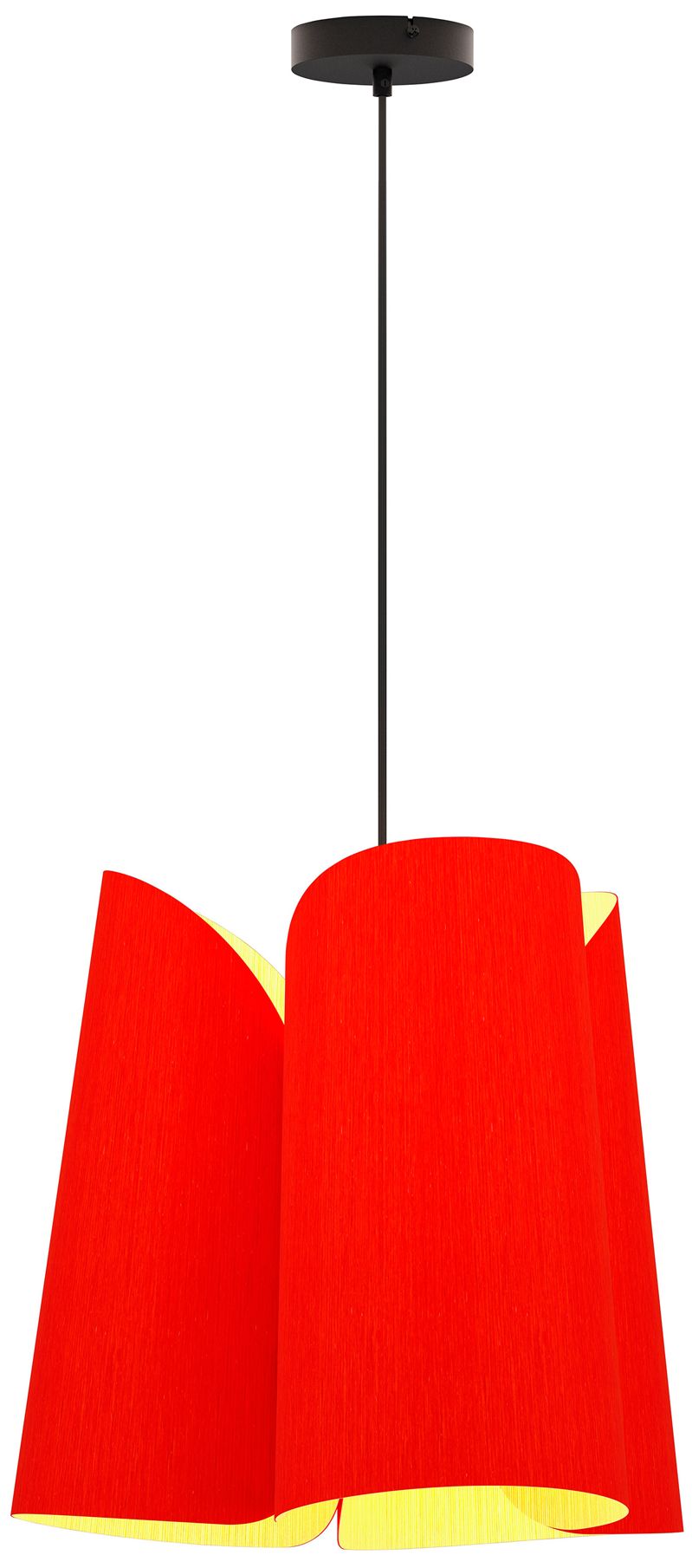 Julieta 20" Wide Black Finish Pendant Red Shade
