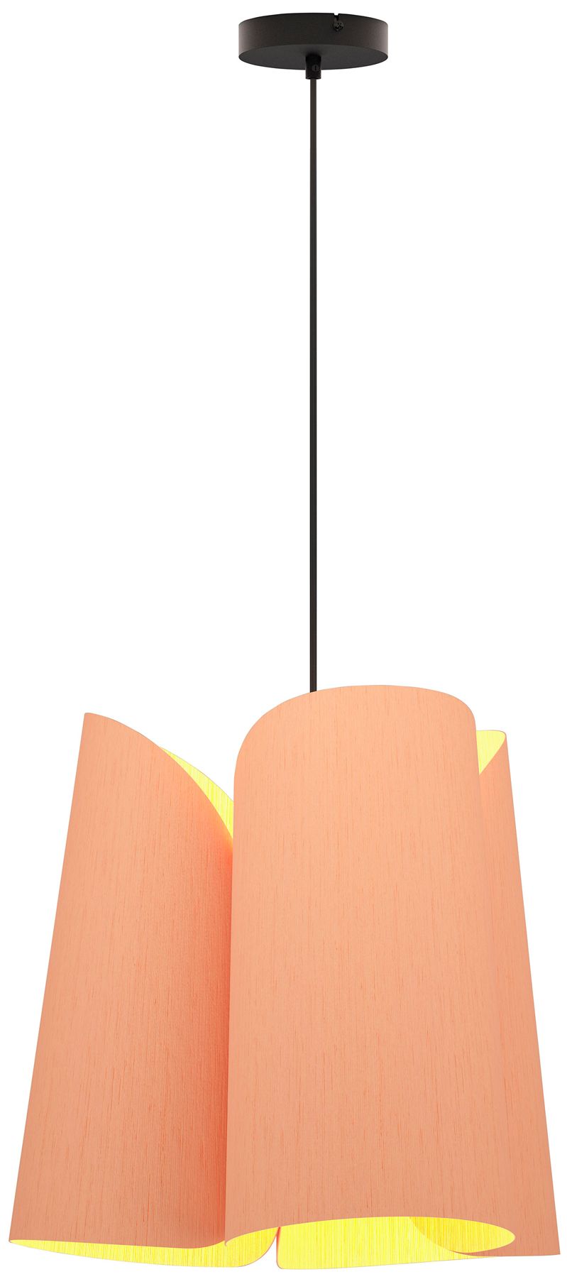 Julieta 20" Wide Black Finish Pendant Rose Shade
