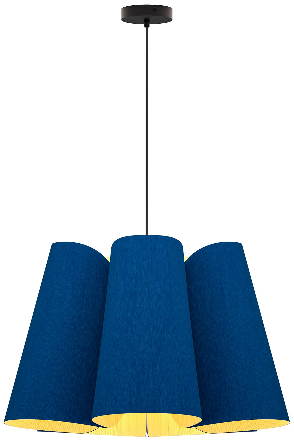 Julieta 28" Wide Black Finish Pendant Blue Shade