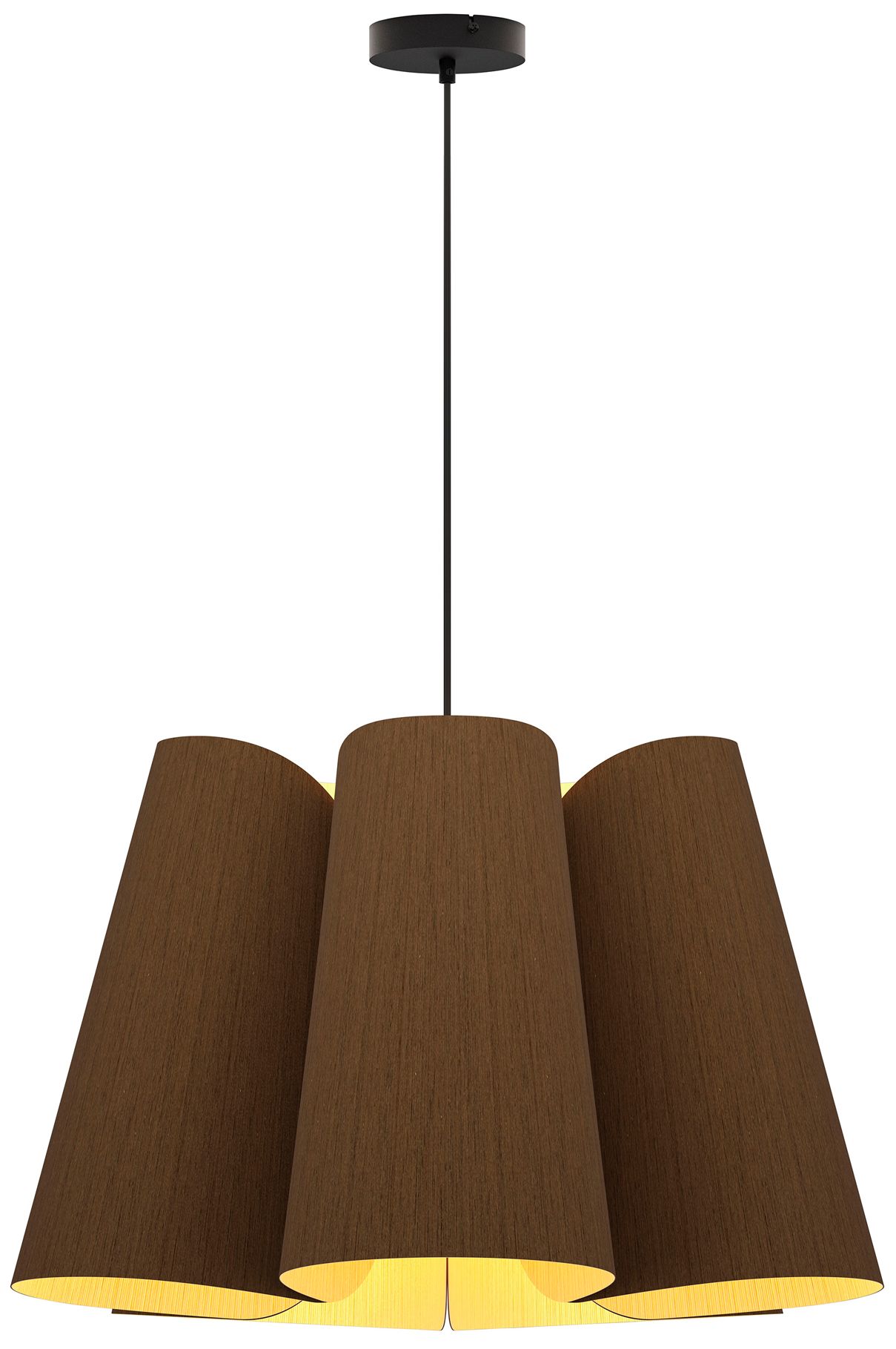 Julieta 28" Wide Black Finish Pendant Ebony Shade