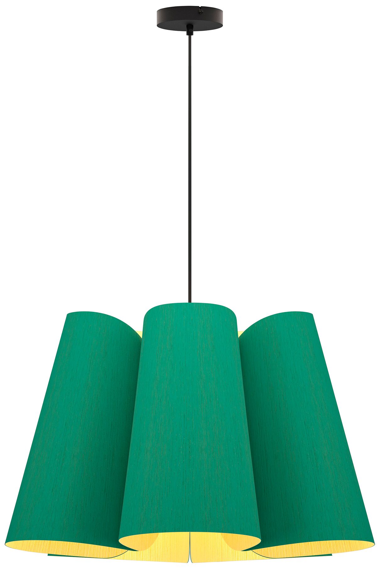 Julieta 28" Wide Black Finish Pendant Light Petrol Shade