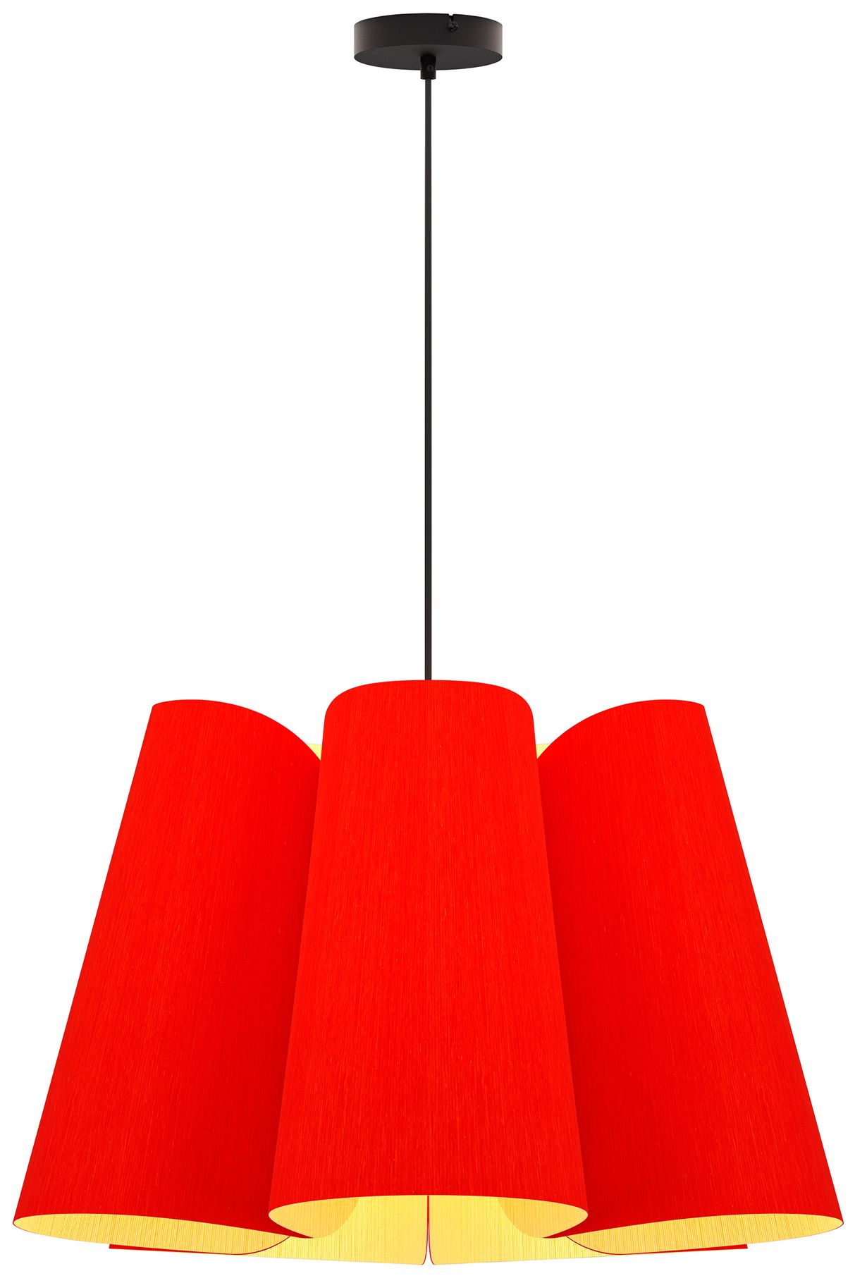 Julieta 28" Wide Black Finish Pendant Red Shade