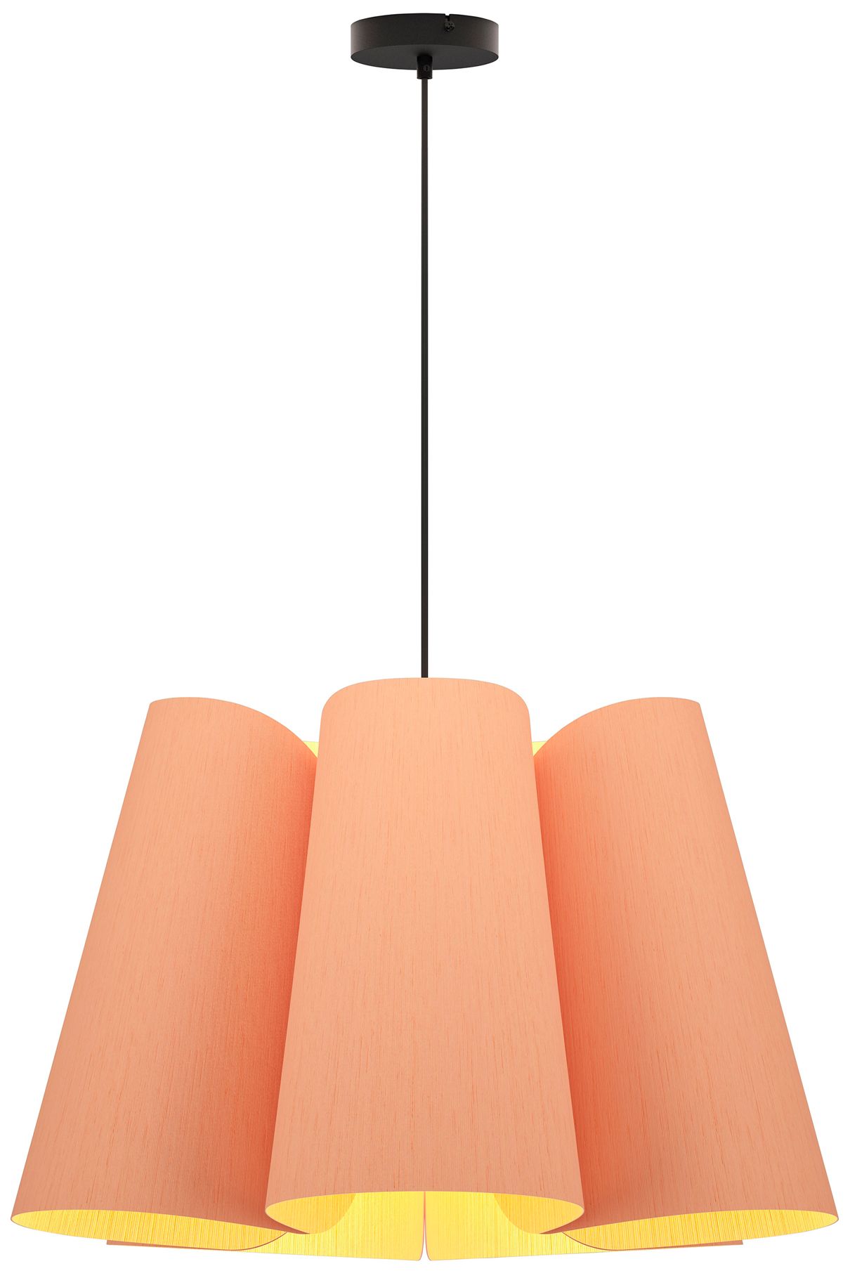 Julieta 28" Wide Black Finish Pendant Rose Shade