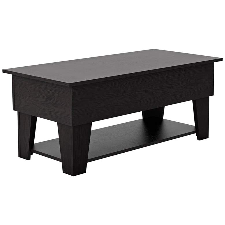 Image 2 Julieta 39 1/4"W Black Lifted-Top Coffee Table w/ LED Lights