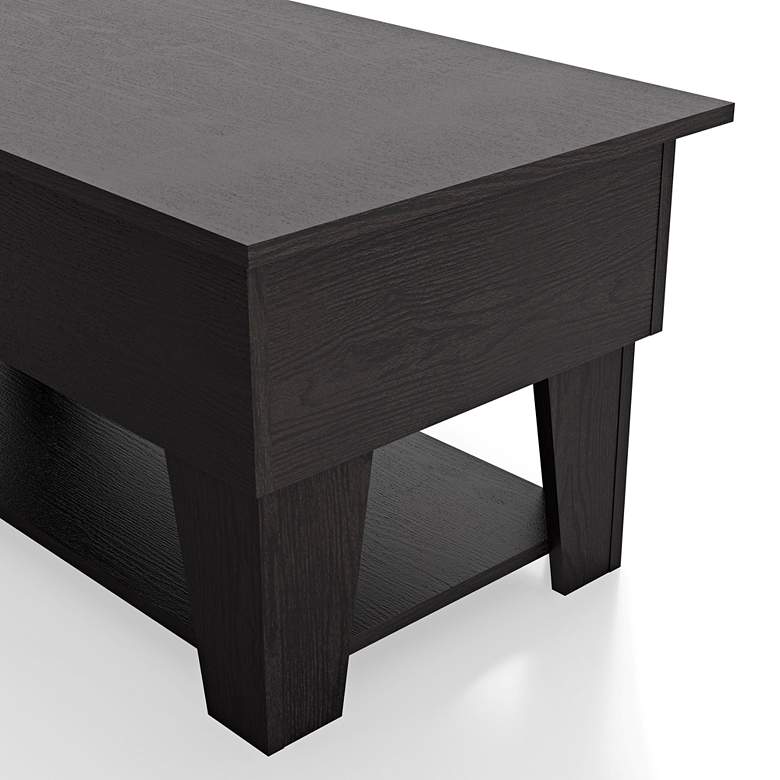 Image 3 Julieta 39 1/4"W Black Lifted-Top Coffee Table w/ LED Lights more views