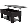 6_Julieta 39 1/4"W Black Lifted-Top Coffee Table w/ LED Lights more views