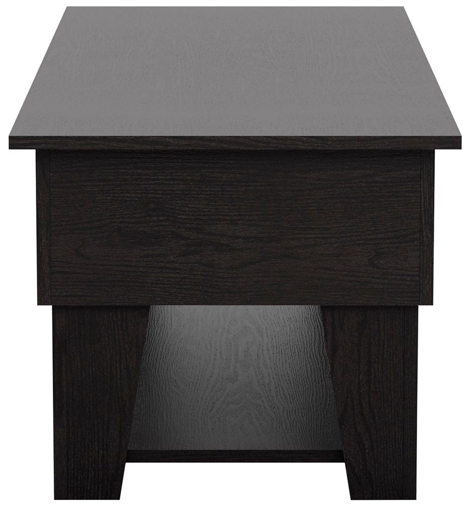 Julieta 39 1/4"W Black Lifted-Top Coffee Table w/ LED Lights