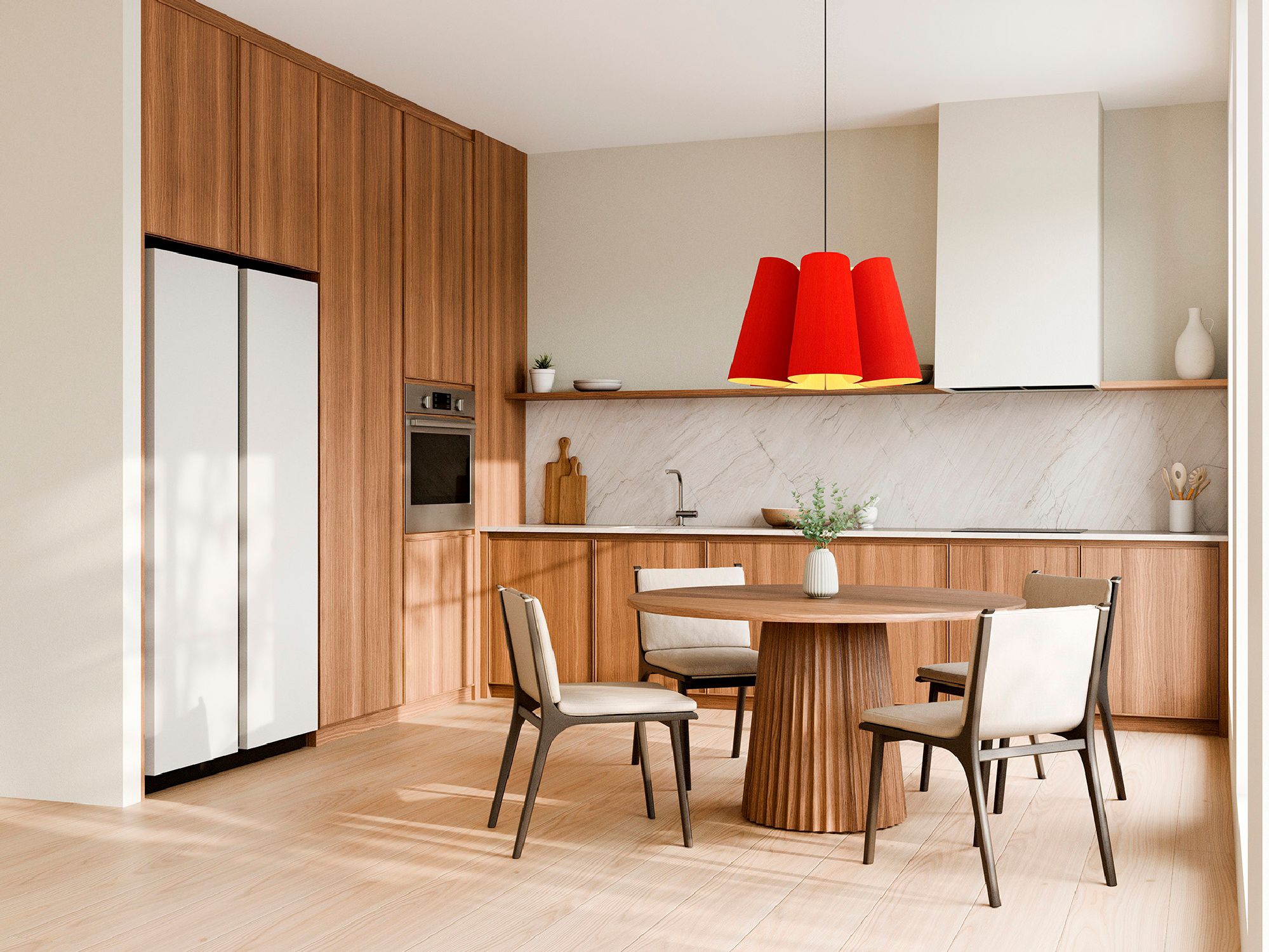 Image 2 Julieta Pendant WEP Light - Black Finish - Red Shade Made to Order more views
