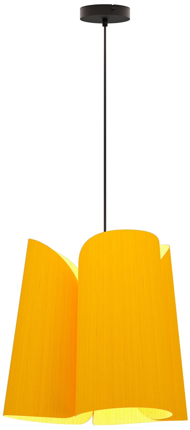 Julieta Pendant WEP Light - Black Finish - Yellow Shade Made to Order