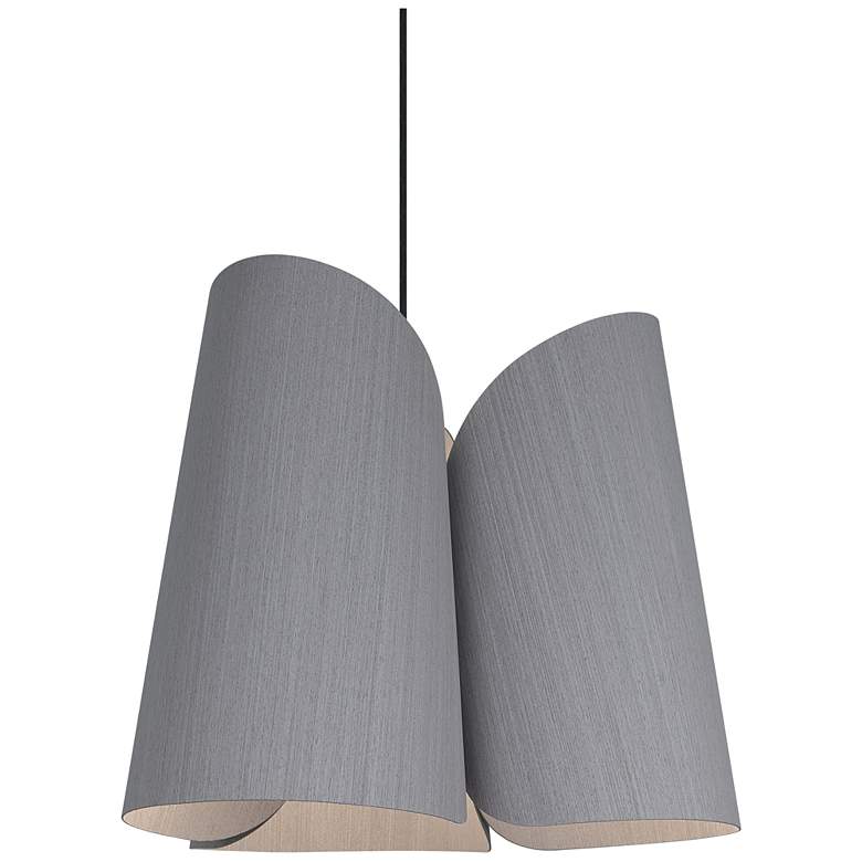 Image 1 Julieta Pendant WEP Light Collection - Black Finish - Grey Oak Shade
