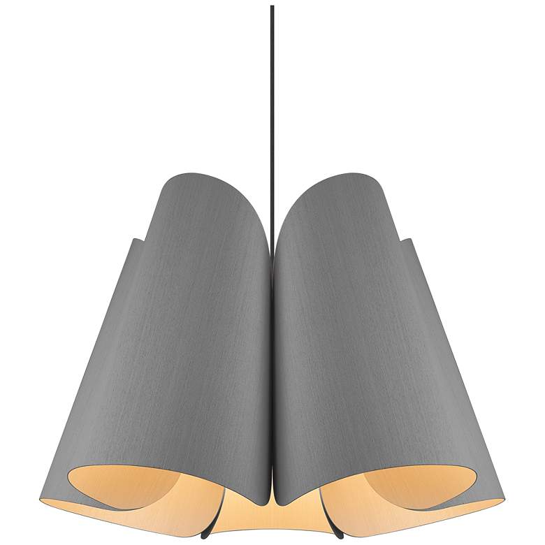 Image 1 Julieta Pendant WEP Light Collection - Black Finish - Grey Oak Shade
