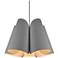 Julieta Pendant WEP Light Collection - Black Finish - Grey Oak Shade