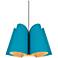Julieta Pendant WEP Light Collection - Black Finish - Light Petrol Shade