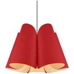 Julieta Pendant WEP Light Collection - Black Finish - Red Shade