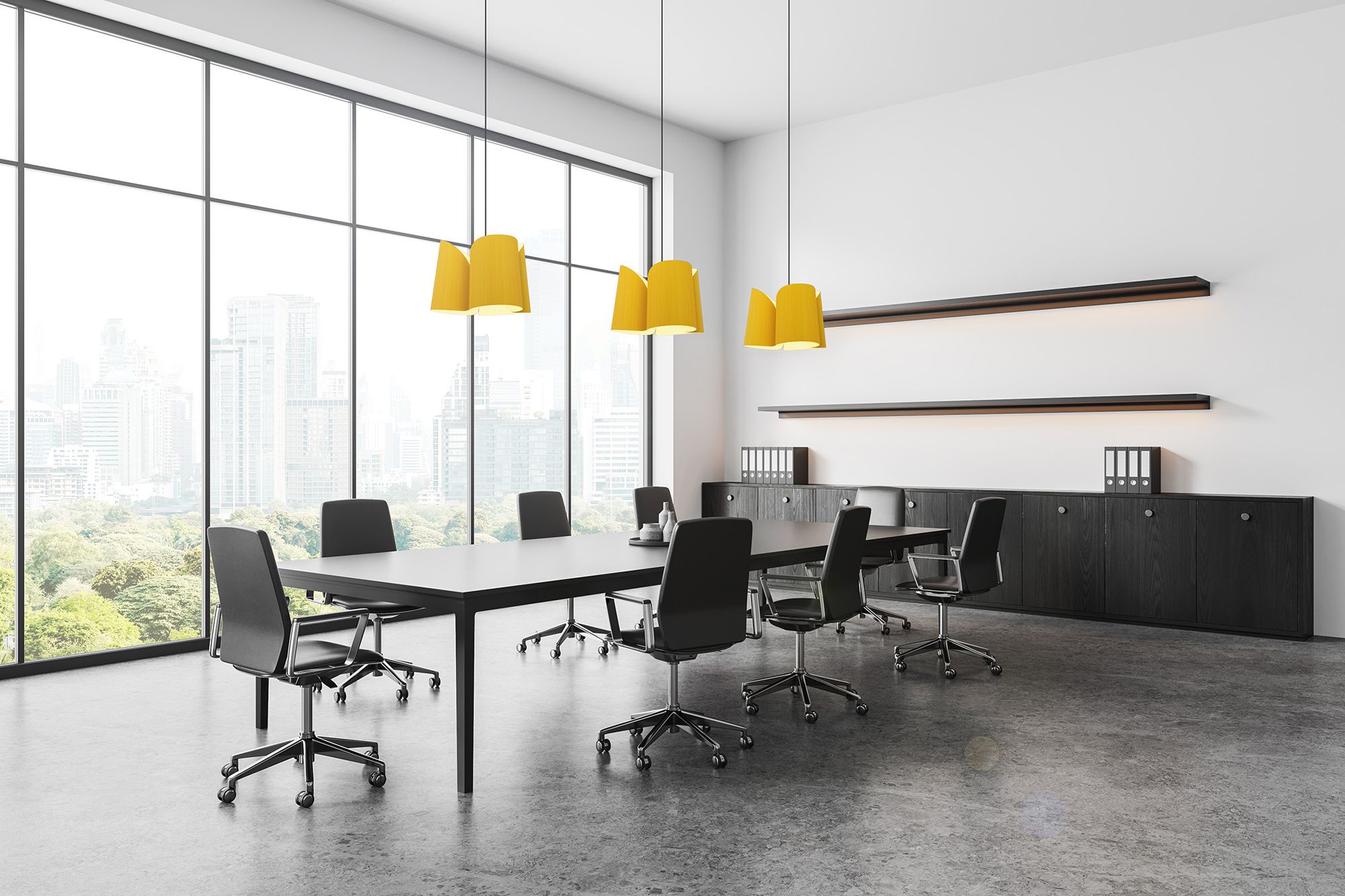 Image 2 Julieta Pendant WEP Light Collection - Black Finish - Yellow Shade more views