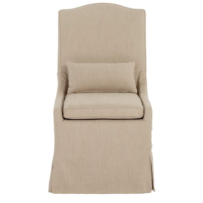 Image 3 Juliete Hamlet Pebble Tan Slipcover Dining Chairs Set of 2 more views