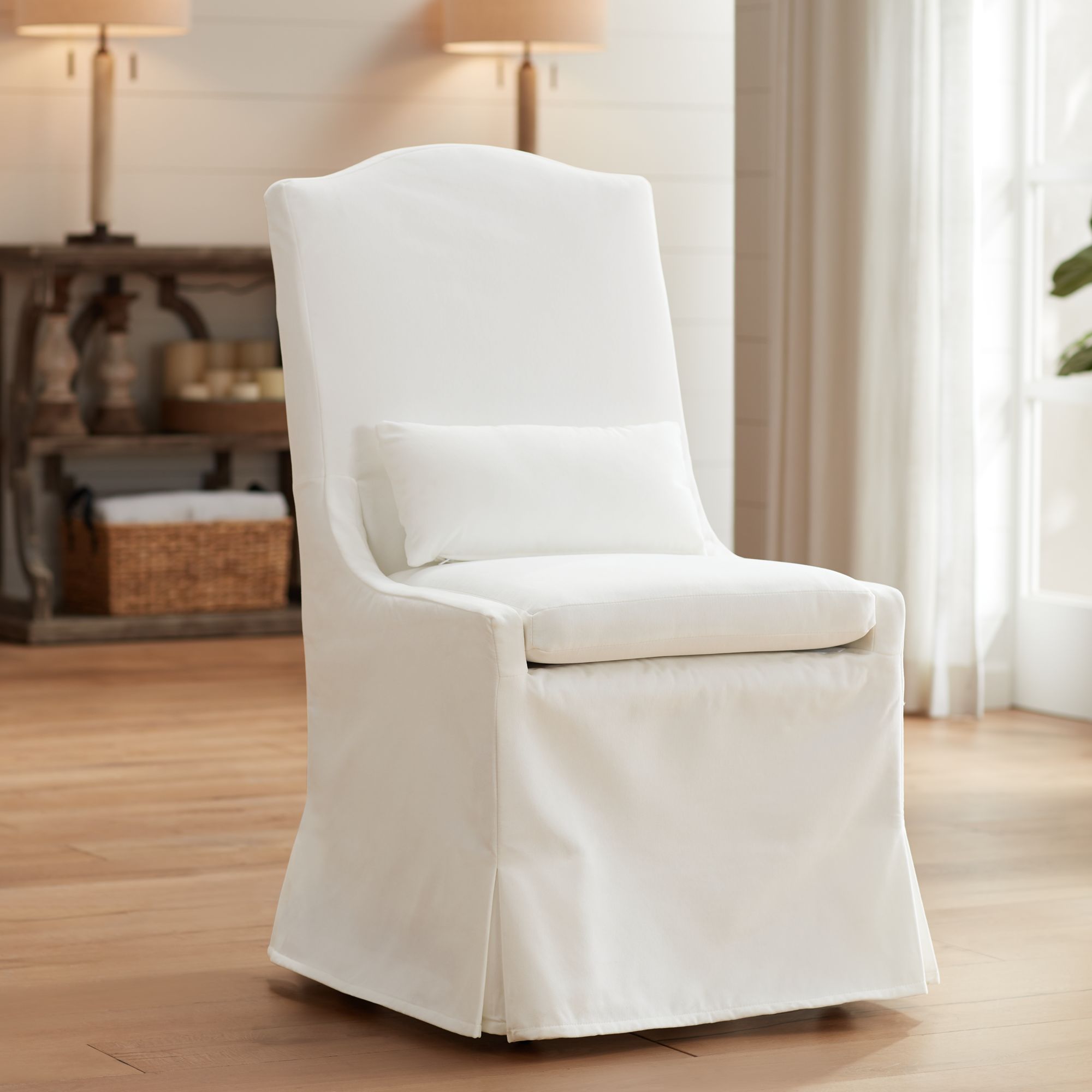 Slipcovered side online chair