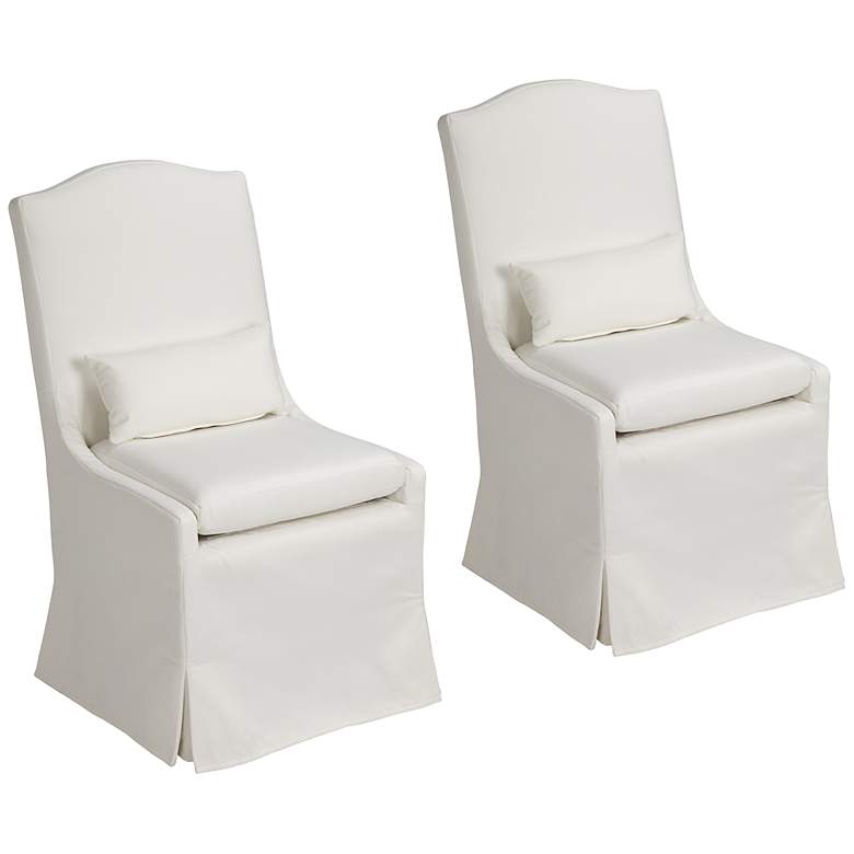 Image 2 Juliete Peyton Pearl Slipcover Dining Chairs Set of 2