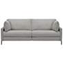 Juliett 80 In. Power Reclining Sofa in Gray Fabric, Wood and Metal