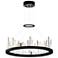 Juliette 24" Wide Black LED Crystal Ring Chandelier