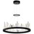 Juliette 24" Wide Black LED Crystal Ring Chandelier