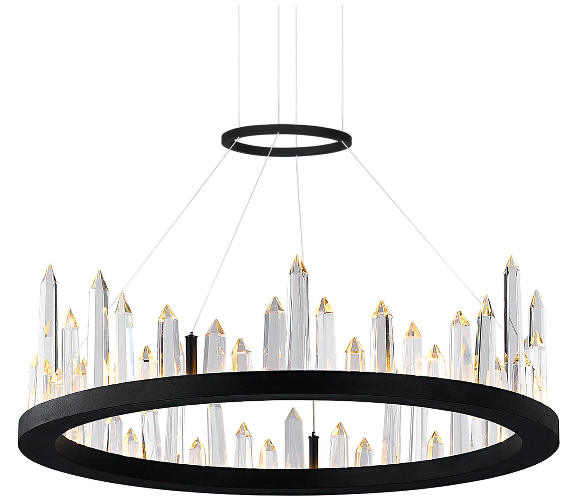 Image 2 Juliette 24" Wide Black LED Crystal Ring Chandelier more views