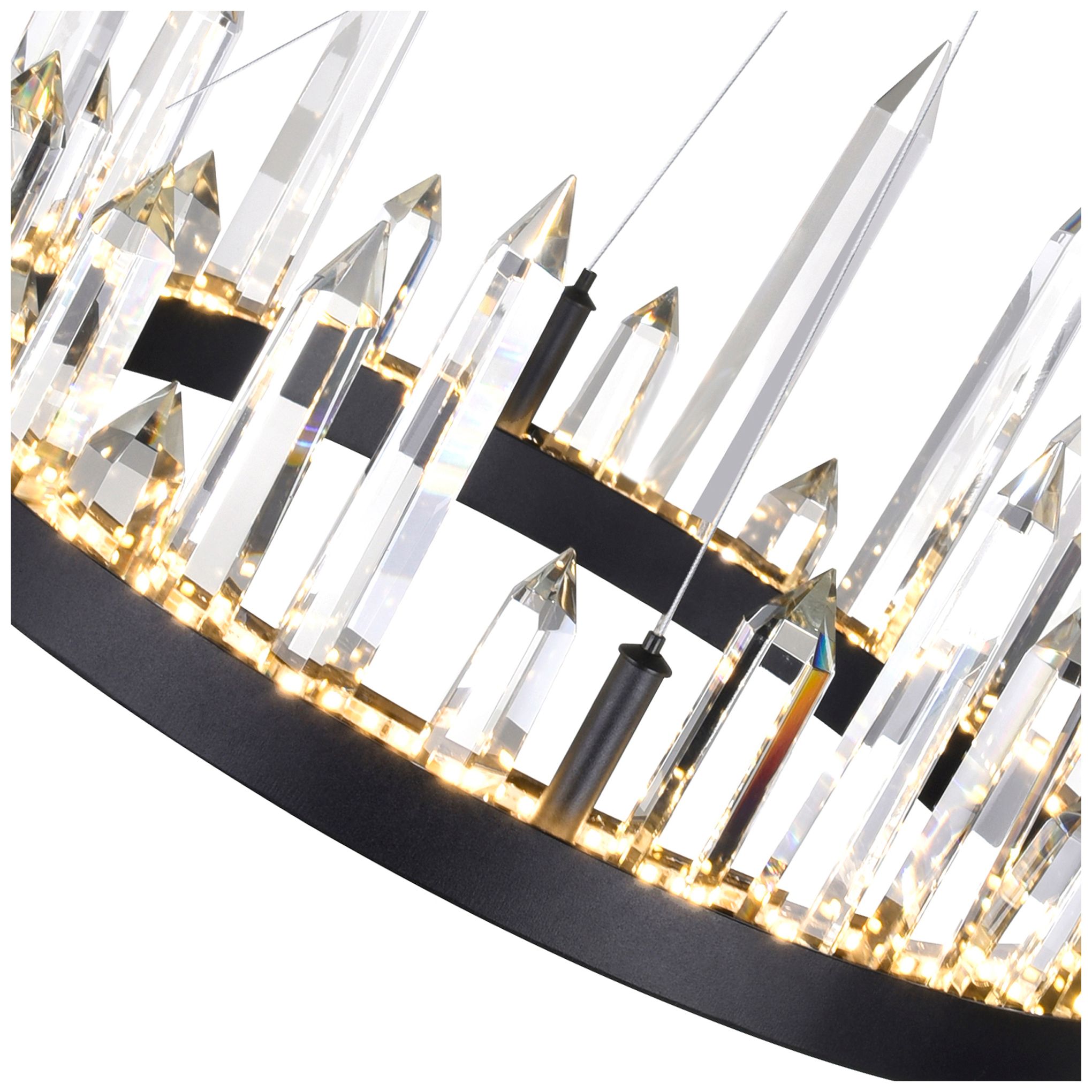 Image 3 Juliette 24" Wide Black LED Crystal Ring Chandelier more views