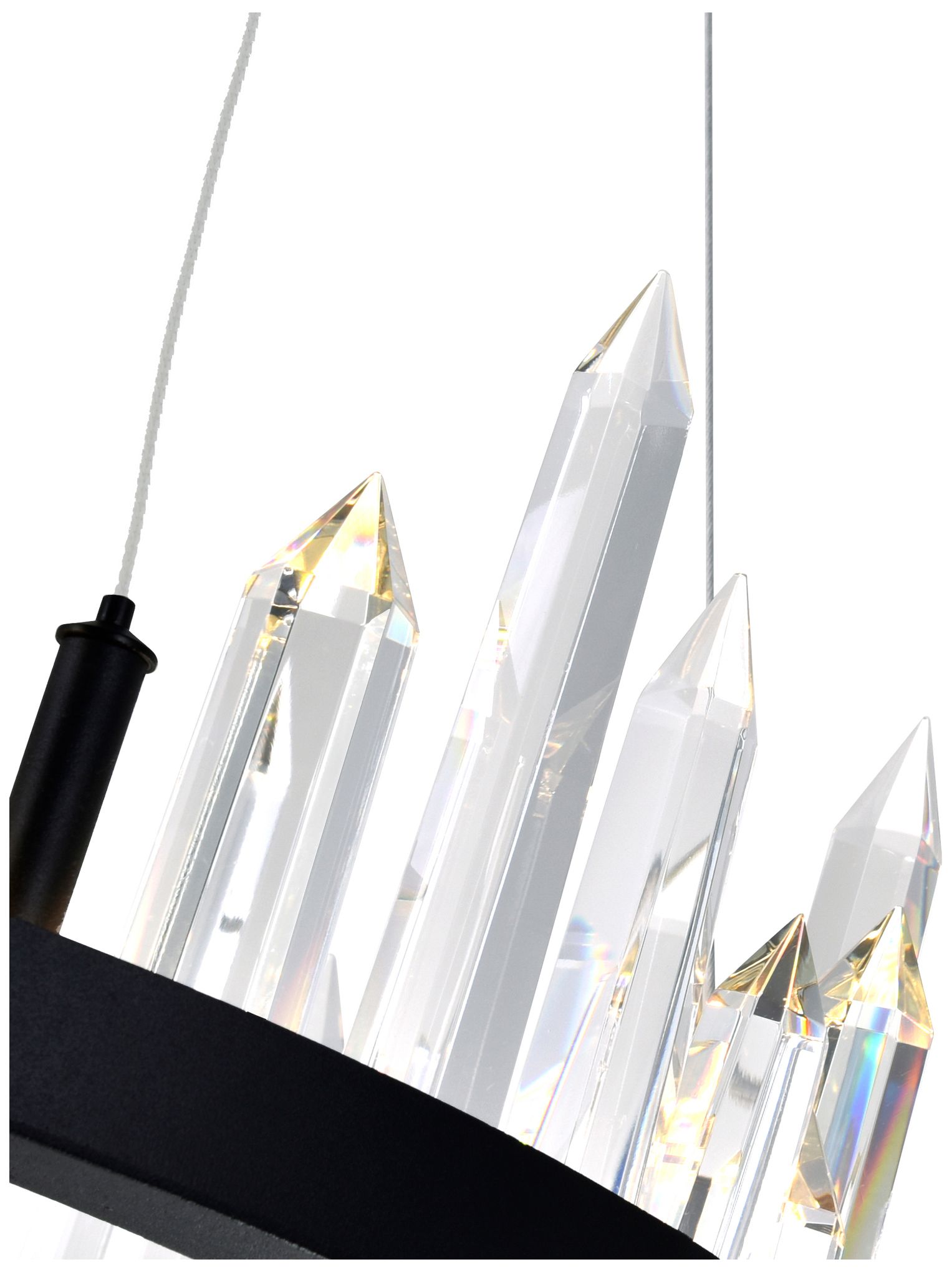 Image 4 Juliette 24" Wide Black LED Crystal Ring Chandelier more views