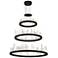 Juliette 42"W Black LED Three-Tier Crystal Ring Chandelier