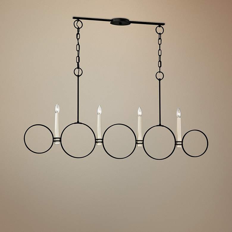 Image 1 Juliette 52"W Country Iron Kitchen Island Light Chandelier