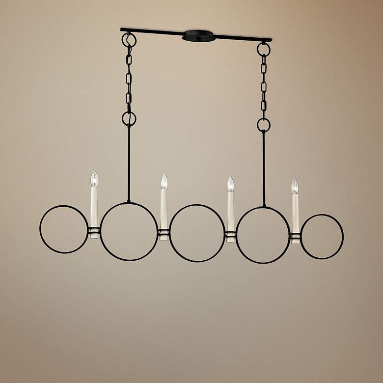 Image 1 Juliette 52 inchW Country Iron Kitchen Island Light Chandelier