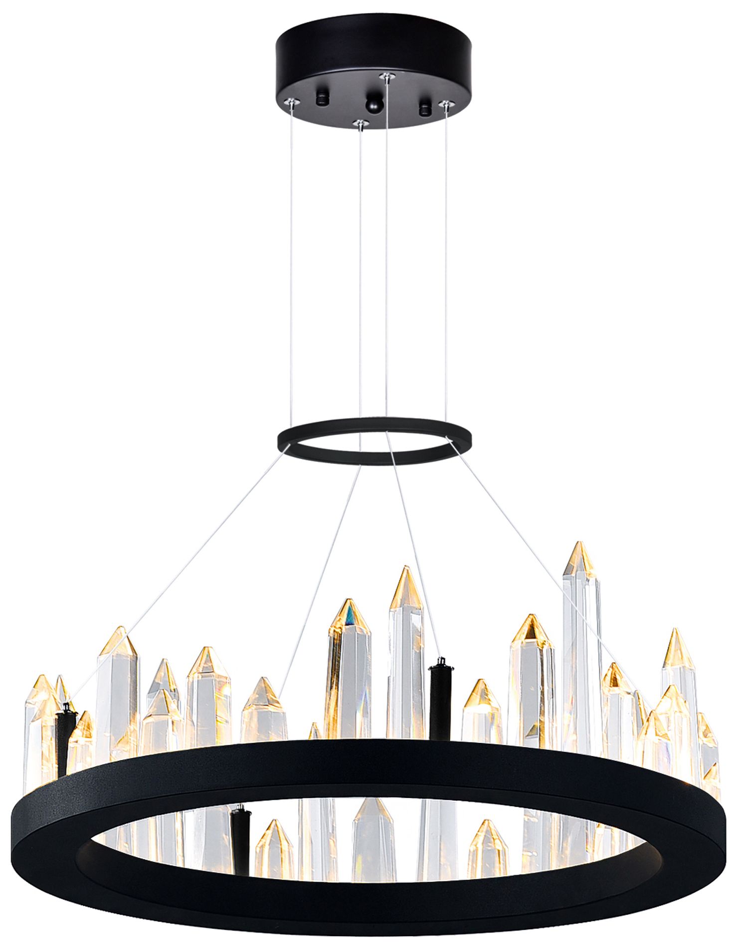 Juliette Integrated LED 16in Black Chandelier