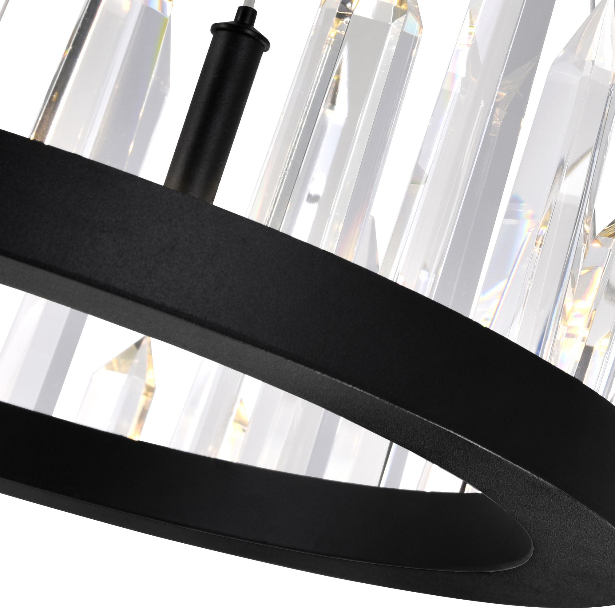 Image 3 Juliette Integrated LED 16in Black Chandelier more views