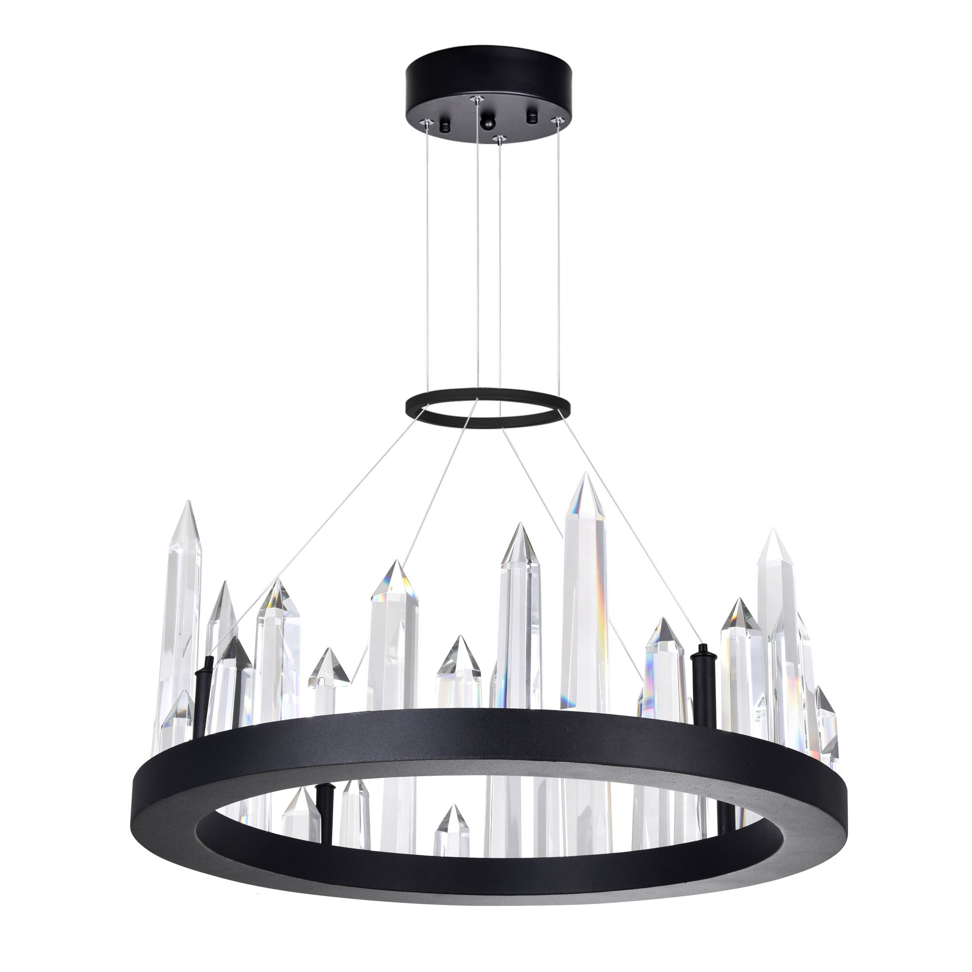 Image 5 Juliette Integrated LED 16in Black Chandelier more views