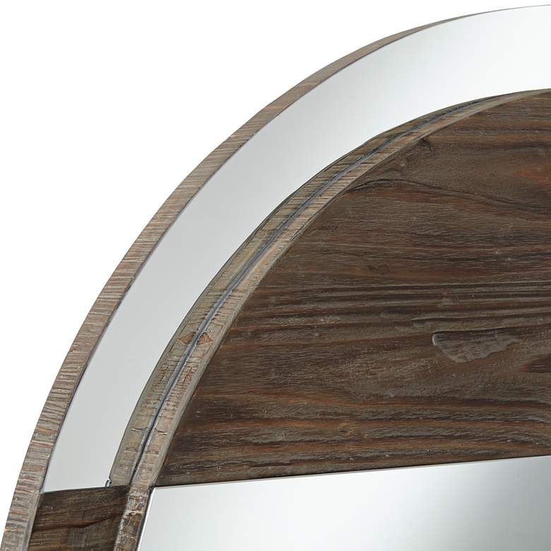 Image 3 Julimar Brown Wood 34" Round Wall Mirror more views