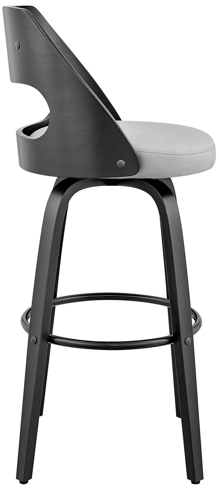 Image 4 Julius 26 in. Barstool in Black Finish with Gray Faux Leather more views