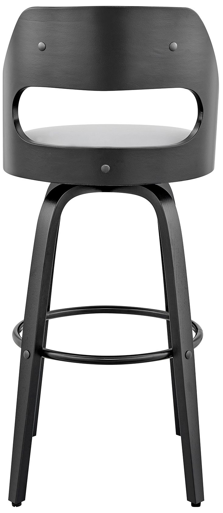 Image 6 Julius 26 in. Barstool in Black Finish with Gray Faux Leather more views