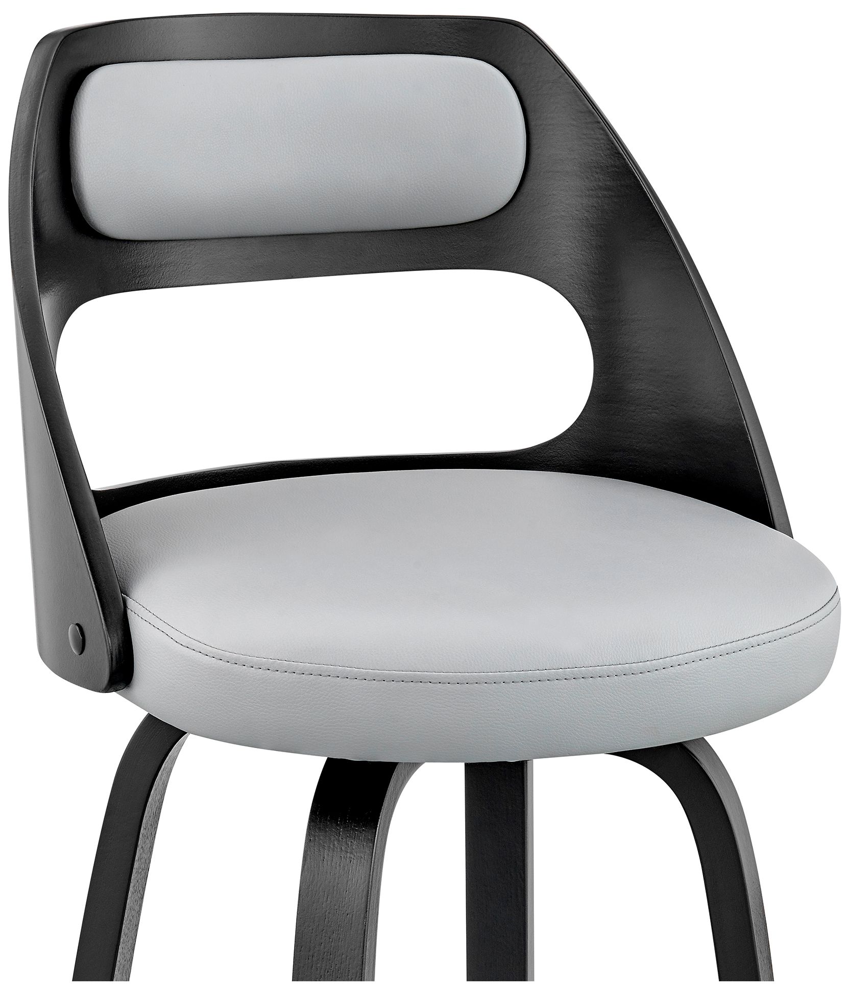 Image 7 Julius 26 in. Barstool in Black Finish with Gray Faux Leather more views