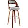 Julius 26 in. Barstool in Walnut Finish with Gray Faux Leather