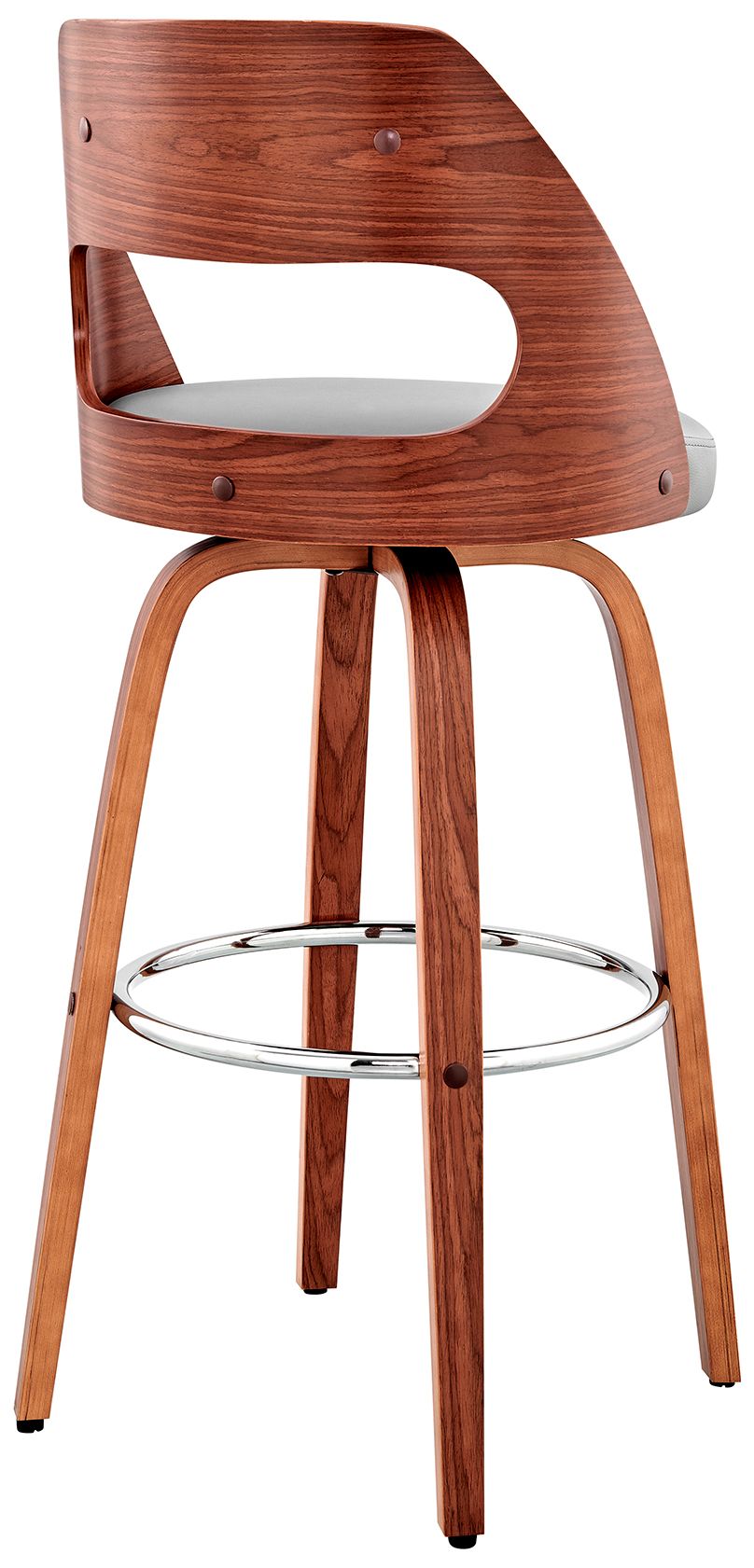 Image 5 Julius 26 in. Barstool in Walnut Finish with Gray Faux Leather more views