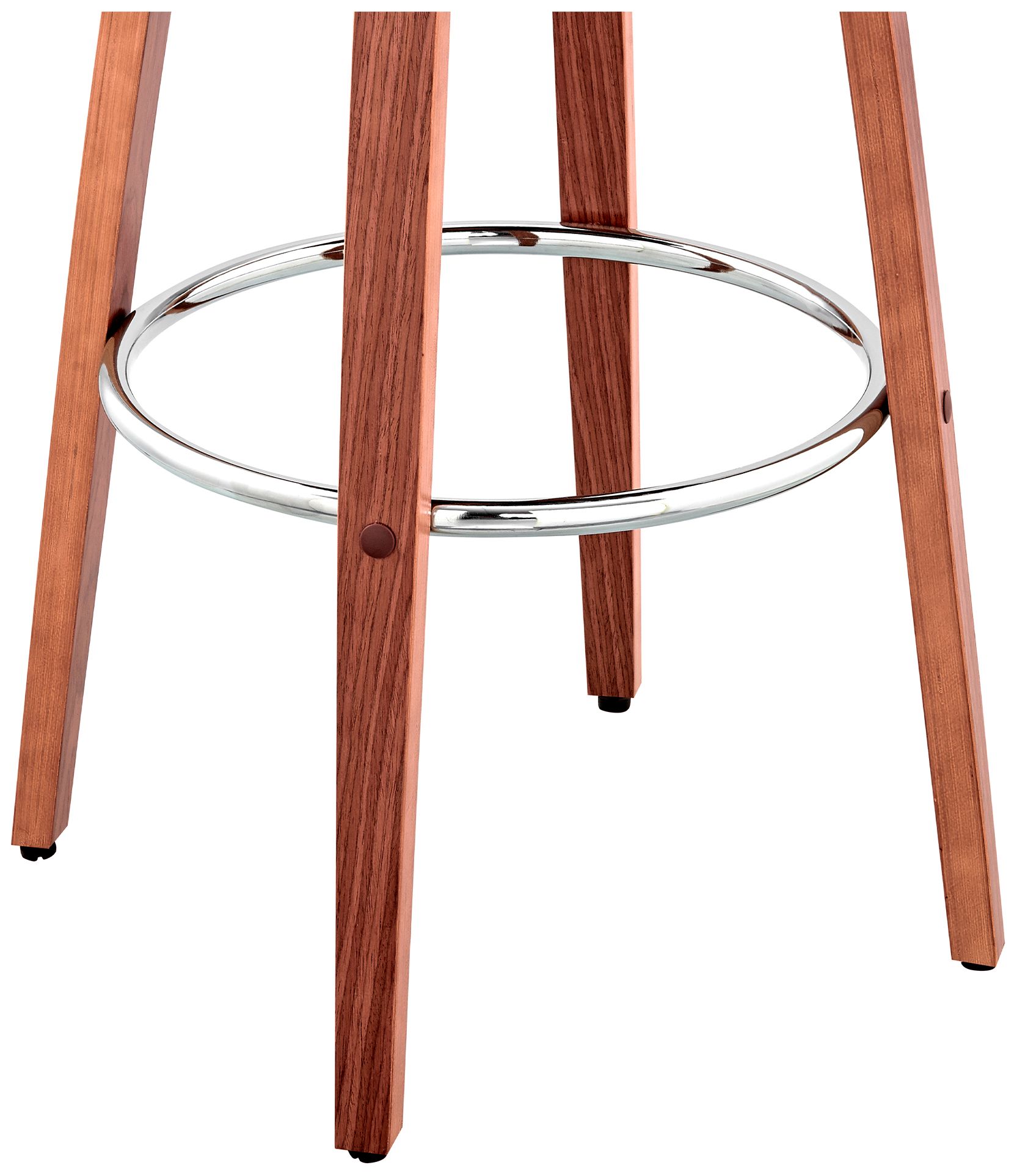 Julius 26 in. Barstool in Walnut Finish with Gray Faux Leather