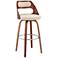 Julius 30 in. Barstool in Walnut Finish with Cream Faux Leather