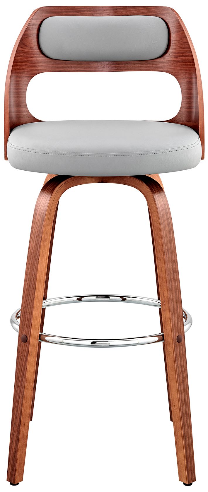 Image 3 Julius 30 in. Barstool in Walnut Finish with Gray Faux Leather more views