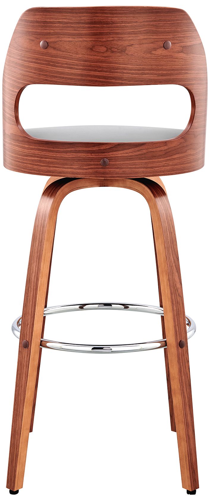 Image 6 Julius 30 in. Barstool in Walnut Finish with Gray Faux Leather more views