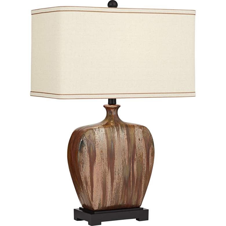 Julius Copper Drip Finish Ceramic Lamp with Table Top Dimmer