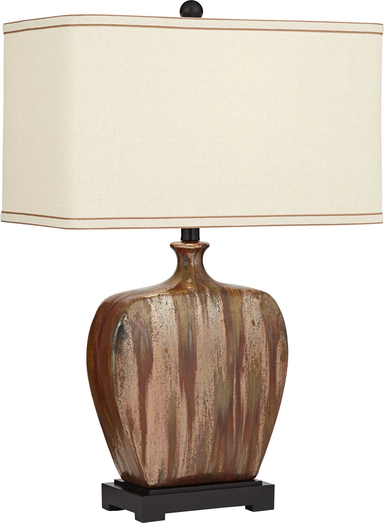 lamp with antique finish ceramic base