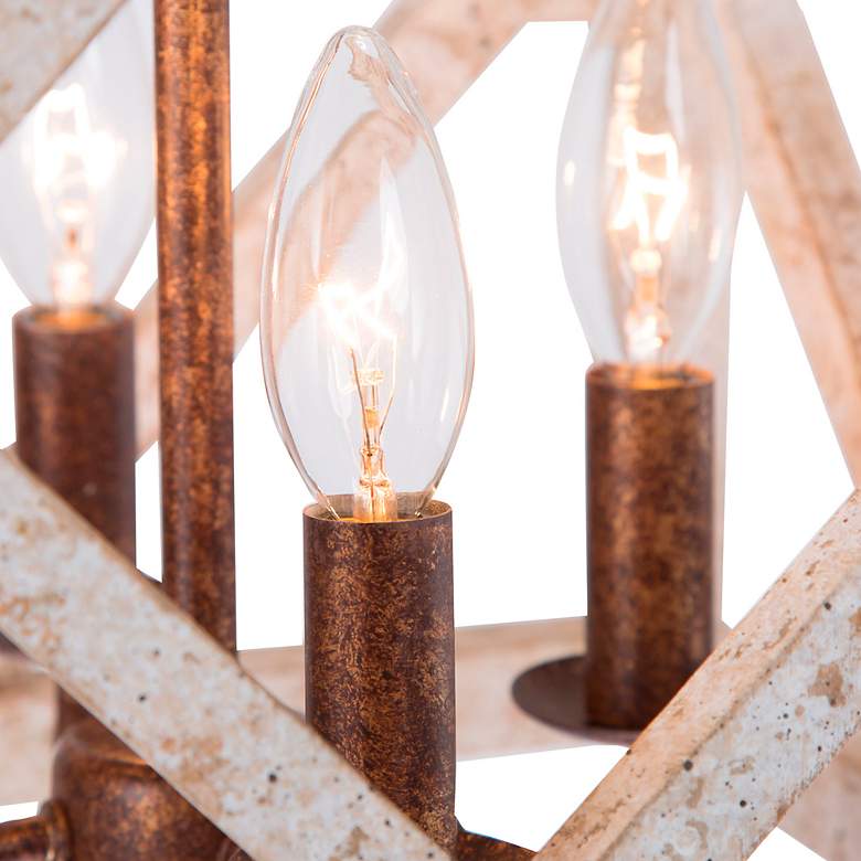 Image 4 Julle 12" Wide Weathered Wood 4-Light Square Chandelier more views