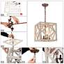 5_Julle 12" Wide Weathered Wood 4-Light Square Chandelier more views