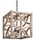 Julle 14.2" Wide Distressed Wood 4-Light Square Chandelier